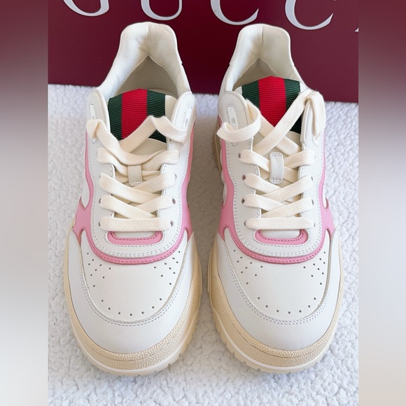 Gucci Women’s Women’s Bicolor Web Low-Top Sneakers - Picture 4 of 16